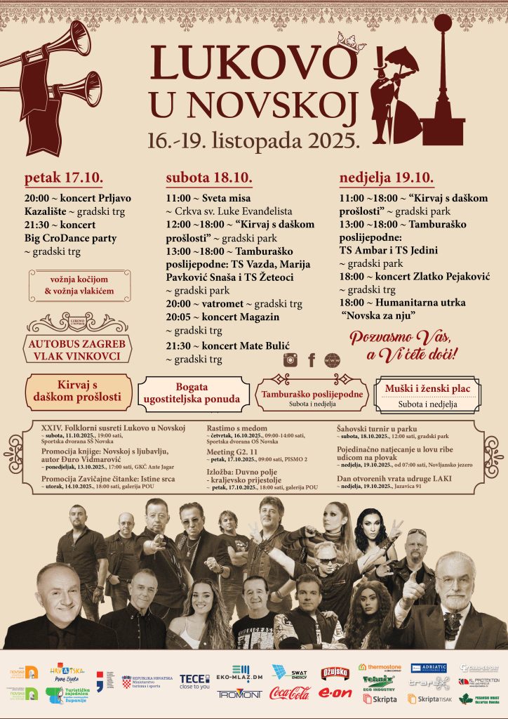 Program Lukova u Novskoj 2025 najvećeg kirvaja s daškom prošlosti u Novskoj